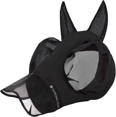 Imperial Riding - Vliegenmasker met Neus - IRHTrail ride - Black - Maat Full