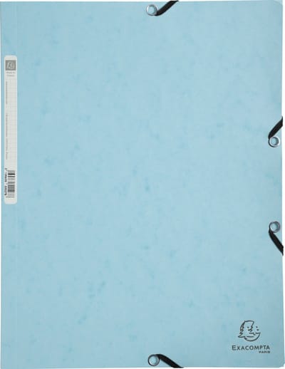 Exacompta 25x AQUAREL - Elastomap in glanskarton 400g/m2 - A4 - Pastelblauw - 55528E