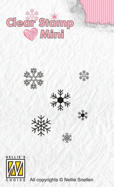 MAFS011 Mini Clearstamp stempel Nellie Snellen Snowflakes sneeuw