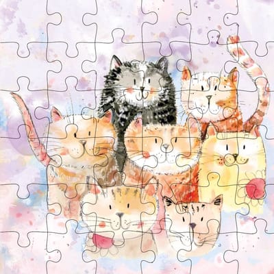 Puzzel wenskaart - Animal Friends - Wenskaart met Puzzel - JPC024- Cats