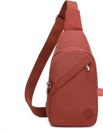 Bagwise® Premium Crossbody Tas Dames & Heren – Sling Bag / Schoudertas – Waterafstotend – Anti-Diefstal Vak – Verstelbare Band – (1239) Brick (baksteen kleur)