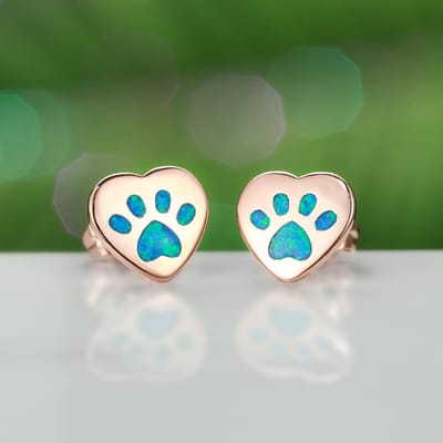 Franse Stijl Nieuwe Romantische en Zoete Liefde Kattenpoot Oorbellen Meisjes Hart Oorbellen Accessoires gray