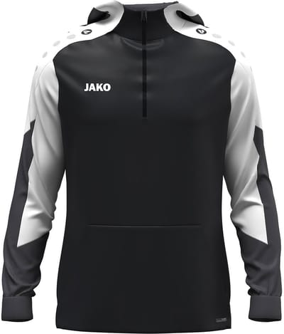 Jako Dynamic Hooded Half Zip Kinderen - Zwart / Wit / Antraciet | Maat: 128