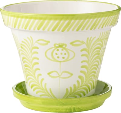 J-Line bloempot Granada Handmade + Painted - keramiek - groen - extra large - Ø 50 cm