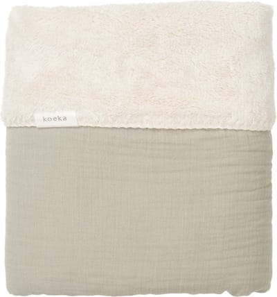 Koeka wiegdeken teddy Faro sage 75x100