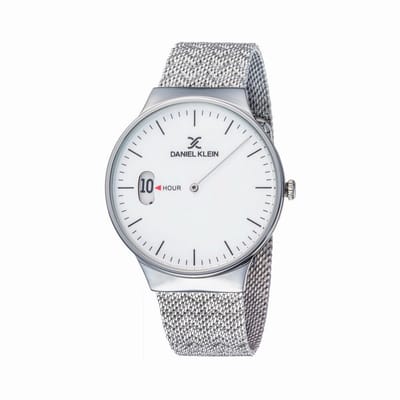 Daniel Klein DK11967-1 - Horloge - Analoog - Mannen - Heren - Milanese band - Rond - Zilverkleurig - Wit