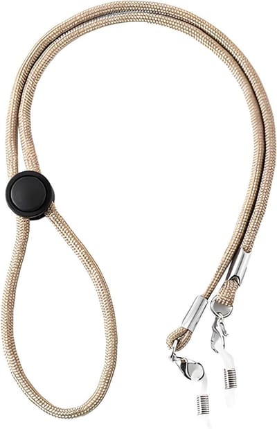 Verstelbare Brillenkoord - Brillenhouder Brillenband - Sport en Buiten - Antislip Siliconen Tips - 68 cm - Kaki