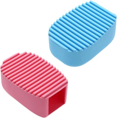 Wasgoed Borstels - Kleding Reiniger - Vlekken Verwijderen - Zachte Siliconen - 2 Stuks - Blauw