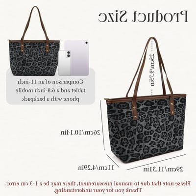 Dames Handtas Schoudertas met Ritsvak - Mode Leopard Patroon, Zacht Suède, Ideaal voor Winkelen en Reizen