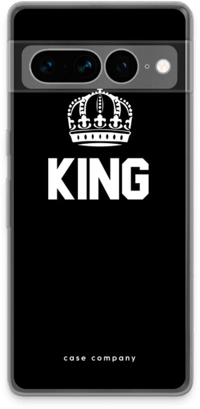 Case Company® - Hoesje geschikt voor Google Pixel 7 Pro hoesje - King zwart - Soft Cover Telefoonhoesje - Bescherming aan alle Kanten en Schermrand