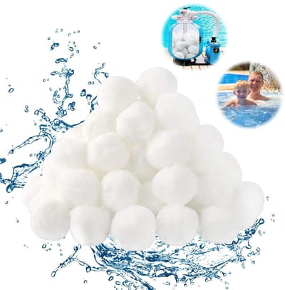 Dailygoods- Filterballen 200 g - Vervangingsfilterballen - Zwembadfilterballen - Zandfilterinstallaties - Filtermateriaal - Milieuvriendelijk polyestervezels - Zwembadfilter