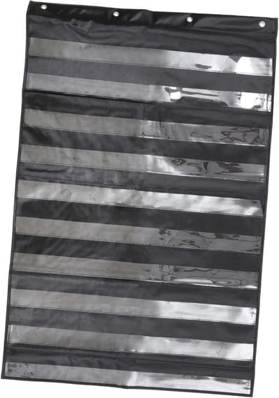 Educatieve Wandtas - Klaslokaal Opberger - Lesmateriaal Organiseren - 10 Kaartvakken - 110 x 70 cm - Zwart
