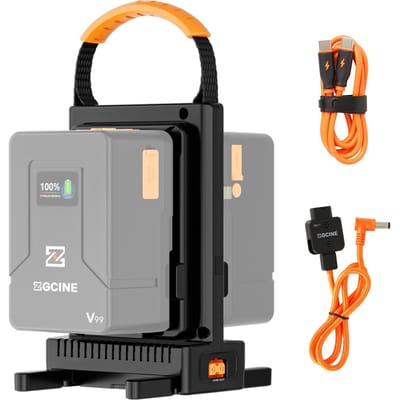 Kit ZGCINE VM-C2 Chargeur de batterie double canal à monture en V Chargeur de batterie V Lock 100 W USB-C PD rapide US Plug