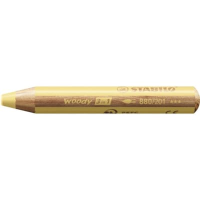 Kleurpotlood stabilo 880 woody 3 in 1 pastel geel | 5 stuks