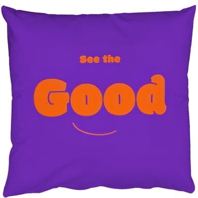 Sierkussens - Kussentjes Woonkamer - 50x50 cm - See the good - Oranje - Paars - Smiley