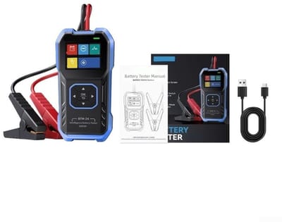 Digitale Batterij Analyzer - Accu Tester - Voertuig Onderhoud - Omgekeerde Polariteit Bescherming - 12V/24V - Zwart
