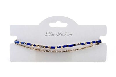 Royal-blue armband Claire | stainless steel | one size | verstelbaar | kraaltjes |
