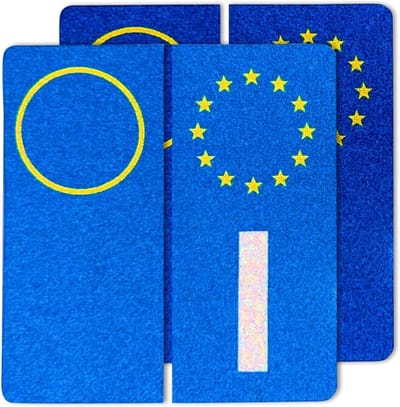 Kentekenplaat Stickers - Nummerplaat Stickers - Verkeersveiligheid - Reflecterend Vinyl - 46 x 98 mm - Blauw