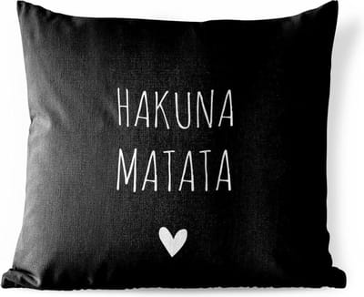 Buitenkussen Weerbestendig - Spreuken - Hakuna matata - Quotes - 50x50 cm