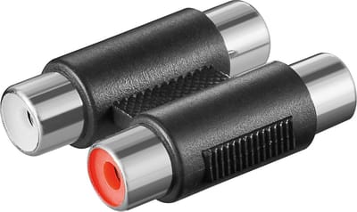 Goobay 11607 tussenstuk voor kabels 2x RCA Zwart