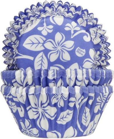 House of Marie Cupcakevormpjes Aloha Bloem Blauw pk/50