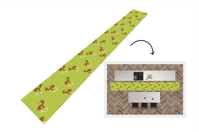 Keukenloper - Keukenmat - Patronen - Hert - Stippen - 400x50 cm - Keuken vloerkleed