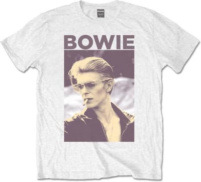 David Bowie - Smoking Heren T-shirt - S - Wit