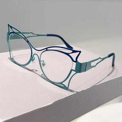 Vlinder Vormige Bril Dames Mode Holle Rand Blauw Licht Blokkerende Optische Monturen Trendy Stijlvol Design Bril transparent lenses