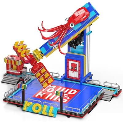Mould King 11015 Octopus spinnende schommel achtbaan bouwset | Kermis architecture ideas modelbouw | Technische creator classic speelgoed bouwpakketten voor volwassenen & kinderen | Motor niet geschikt voor Lego technic | Bouwdoos met 1668 bouwstenen