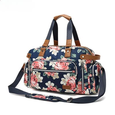Reistas, schoudertas, duffelbag, polyester met print, grote opbergcapaciteit, Oxford Cross Roof tas, compartimenten voor nat en droog water. black
