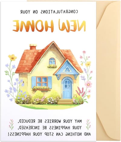 Wenskaart voor Nieuw Huis Verhuizen en Housewarming met Envelop