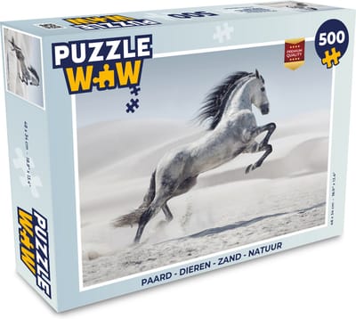 Puzzel Paard - Dieren - Zand - Natuur - Legpuzzel - Puzzel 500 stukjes