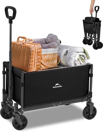 Opvouwbare Steekwagen Zwart XL Draagkracht 120kg voor Buiten en Boodschappen