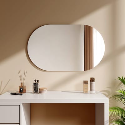 EMKE Spiegel - Ovale Spiegel Mordern - 60x100 cm - met Veiligheidsfolie - Randloze Wandspiegel - Wall Mirror