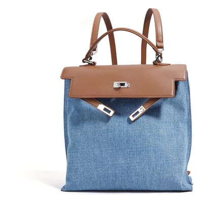 High-end Rugzak, Niche Ontwerp, Enkelvoudige Leren Schoudertas, Grote Capaciteit, Modieuze en Eenvoudige Handtas blauw