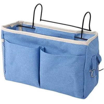 Opbergrek voor aan het bed Opbergmand voor slaapzaal Hangende mand voor aan het bed Opbergrek voor aan het bed Slaapkamerbed Opbergrek blauw