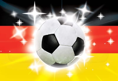 Fotobehang Football German Flag | XL - 208cm x 146cm | 130g/m2 Vlies