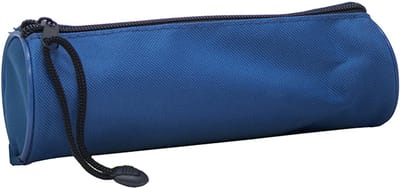 SOHO Ronde Pennenzak – Etui met Rits en Trekkoord – 21 x 8 cm – School Etui / Pennenetui - Donkerblauw