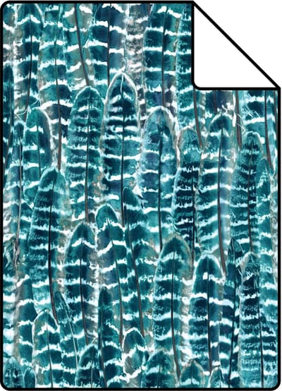 Proefstaal Origin Wallcoverings behang veren zeegroen - 26,5 x 21 cm - 347393-S
