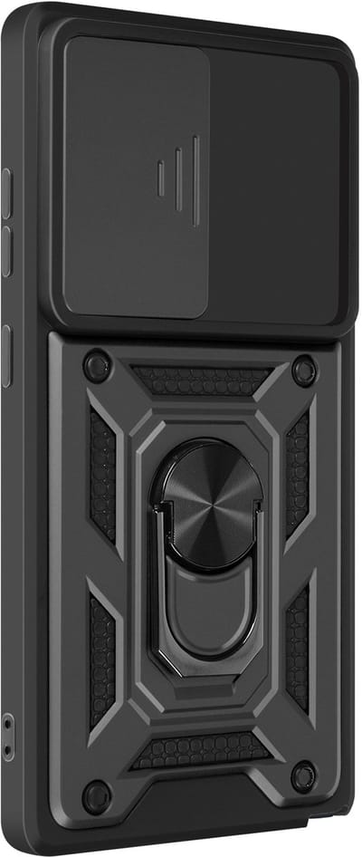 Mayaxess, Beschermhoesje Geschikt voor Samsung Galaxy S25 Ultra met camerabeveiliging, Zwart