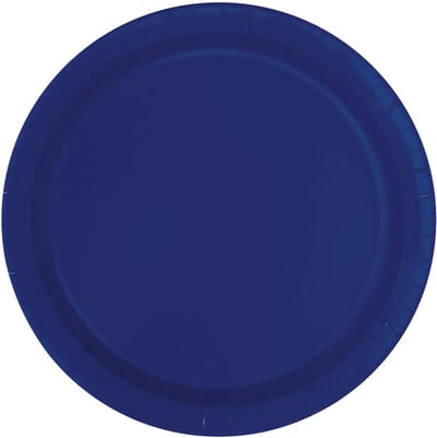 UNIQUE - 16 Marineblauwe papieren borden 23 cm