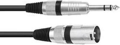 Omnitronic 30225197 XLR Adapterkabel [1x XLR-stekker 3-polig - 1x Jackplug male 6,3 mm (stereo)] 5.00 m Zwart