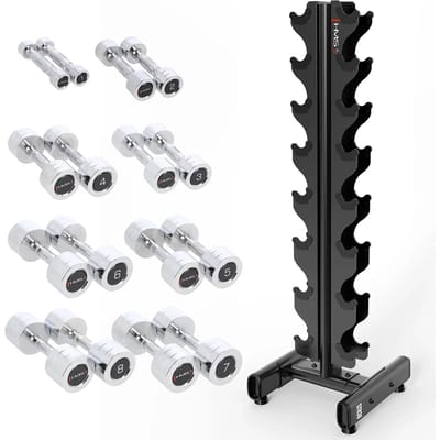 HMS CHD Serie - Halterset - 1-8 kg - Verchroomd Staal - STR36 Standaard