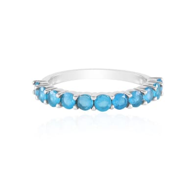 Neon Blauwe Apatiet Zilveren Ring