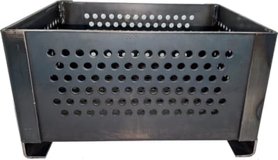 Pelletkorf 2.0 - Small - 3 mm dik Hoogwaardig Staal - Bespaar op uw gasrekening - Incl brandrooster - Houtpellets in haard - Houtkachel - Pelletmand