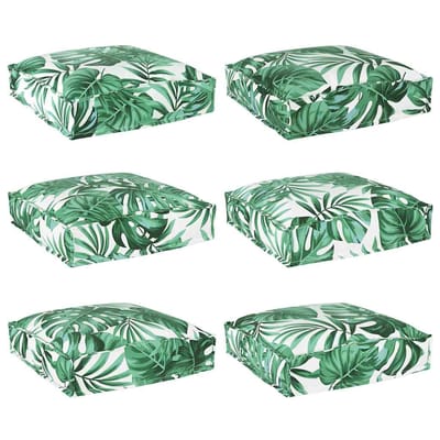 vidaXL Kussen 6 st Oxford Stof Bladpatroon 40 x 40 x 8 cm