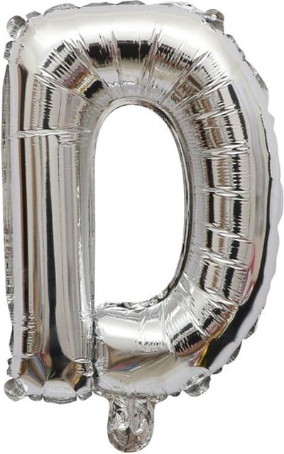 Folieballon / Letterballon Zilver - Letter D - 41cm