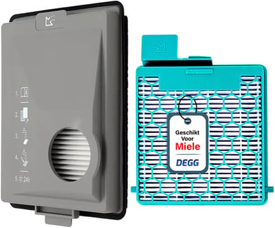 DEGG® - Filterset geschikt voor Miele Boost CX1 stofzuigers - Vervangt SF-HY 60 & CX-FSF - HEPA & Fijnstoffilter - ideaal voor allergieën