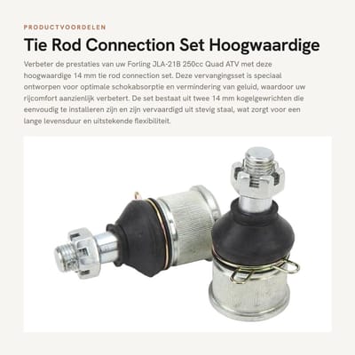 Dailygoods- Tie Rod Verbinding 14 Mm - 2 Stuks - Vervangingsonderdeel Voor JLA-21B 250Cc Quad ATV - Stalen Koppelingen - Schokabsorptie - Geluidsreductie - Stuurverbinding