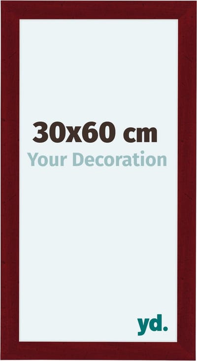 Your Decoration - Fotolijst 30x60 cm - MDF - Wijnrood Geveegd - Como